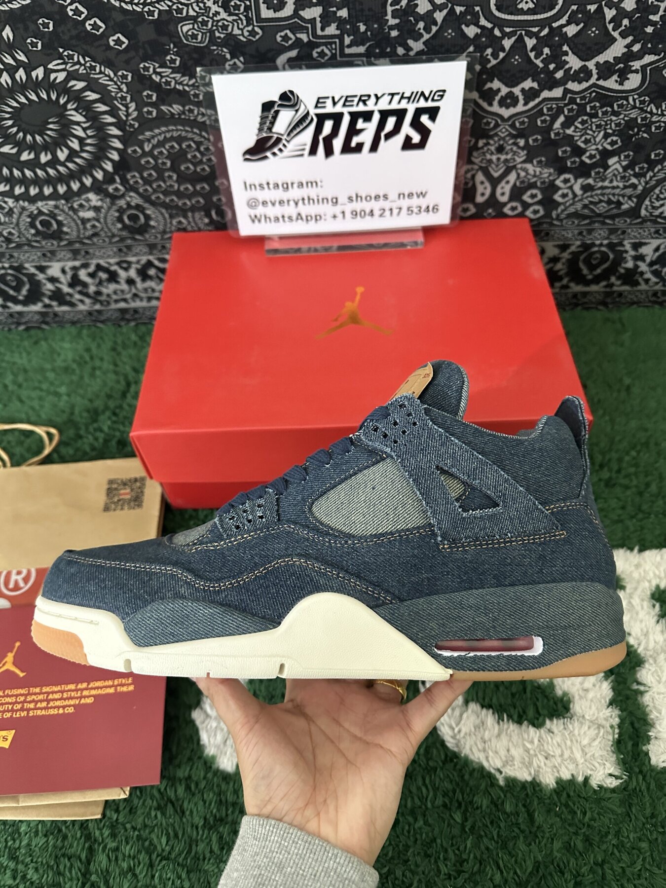 AJ4 Retro Levi's Denim - Image 5