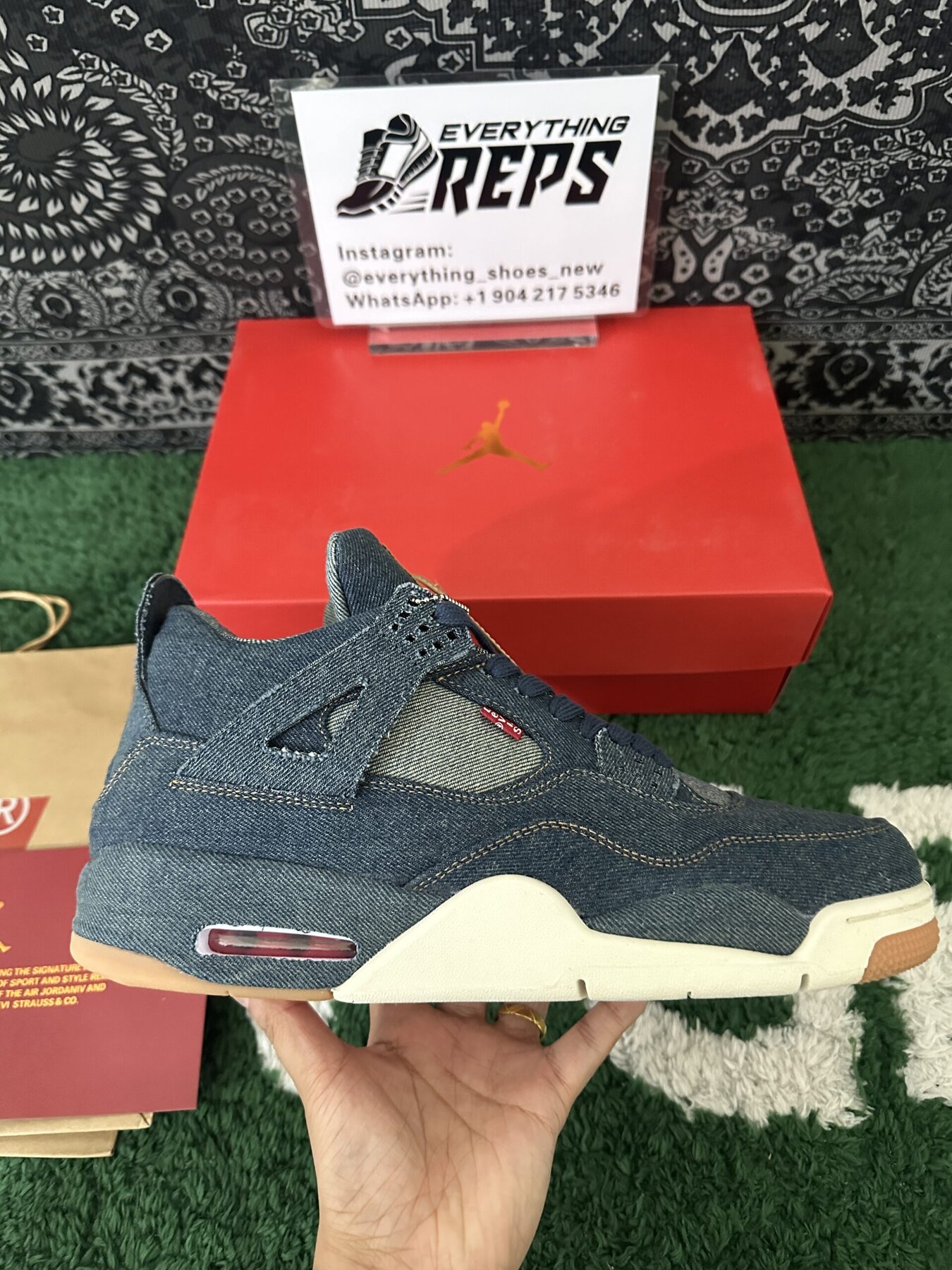 AJ4 Retro Levi's Denim - Image 4