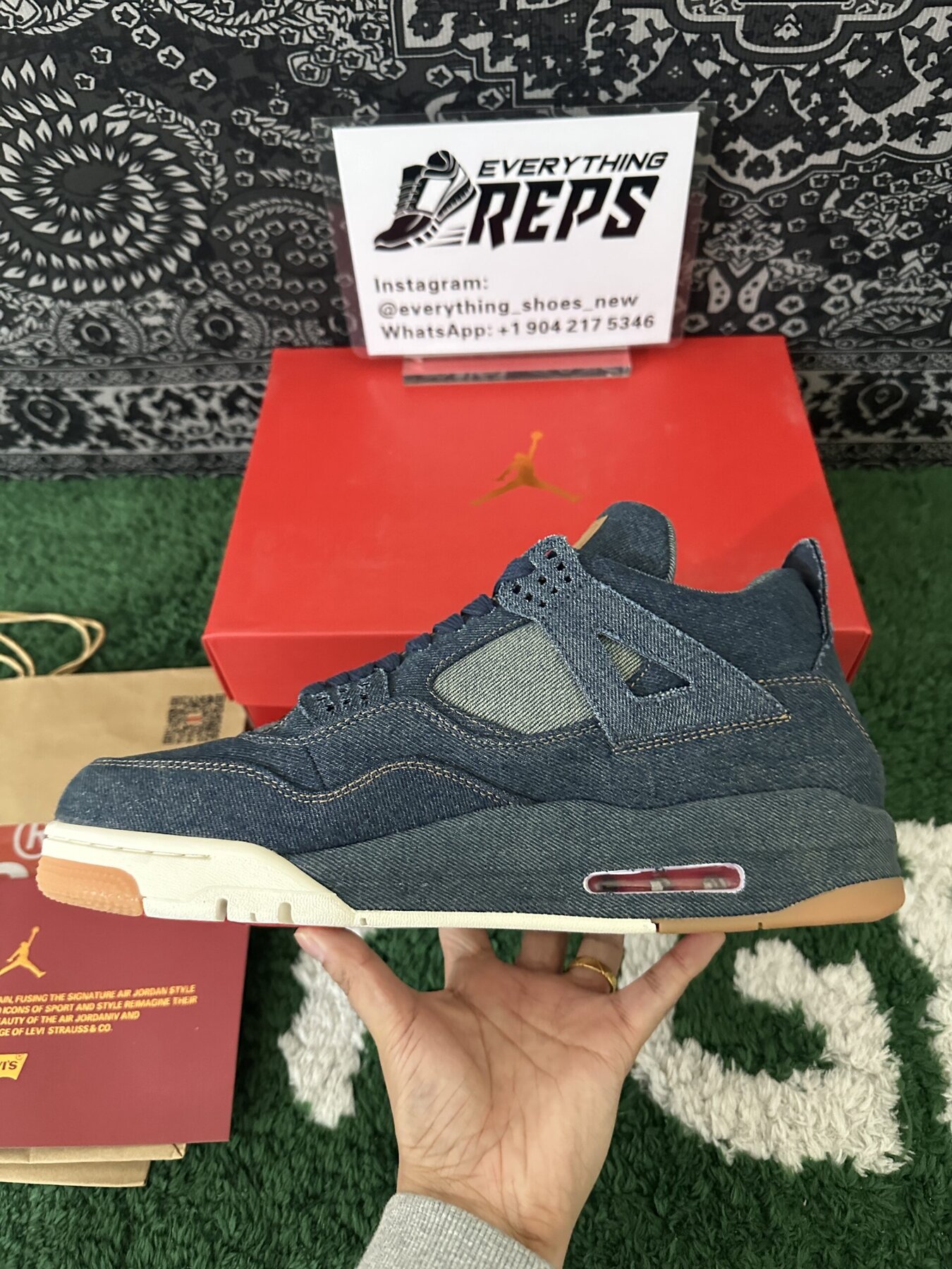 AJ4 Retro Levi's Denim - Image 3