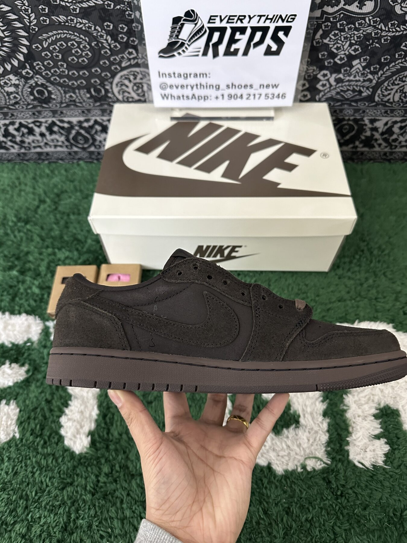TS x AJ1 Retro Low OG SP Velvet Brown - Image 5