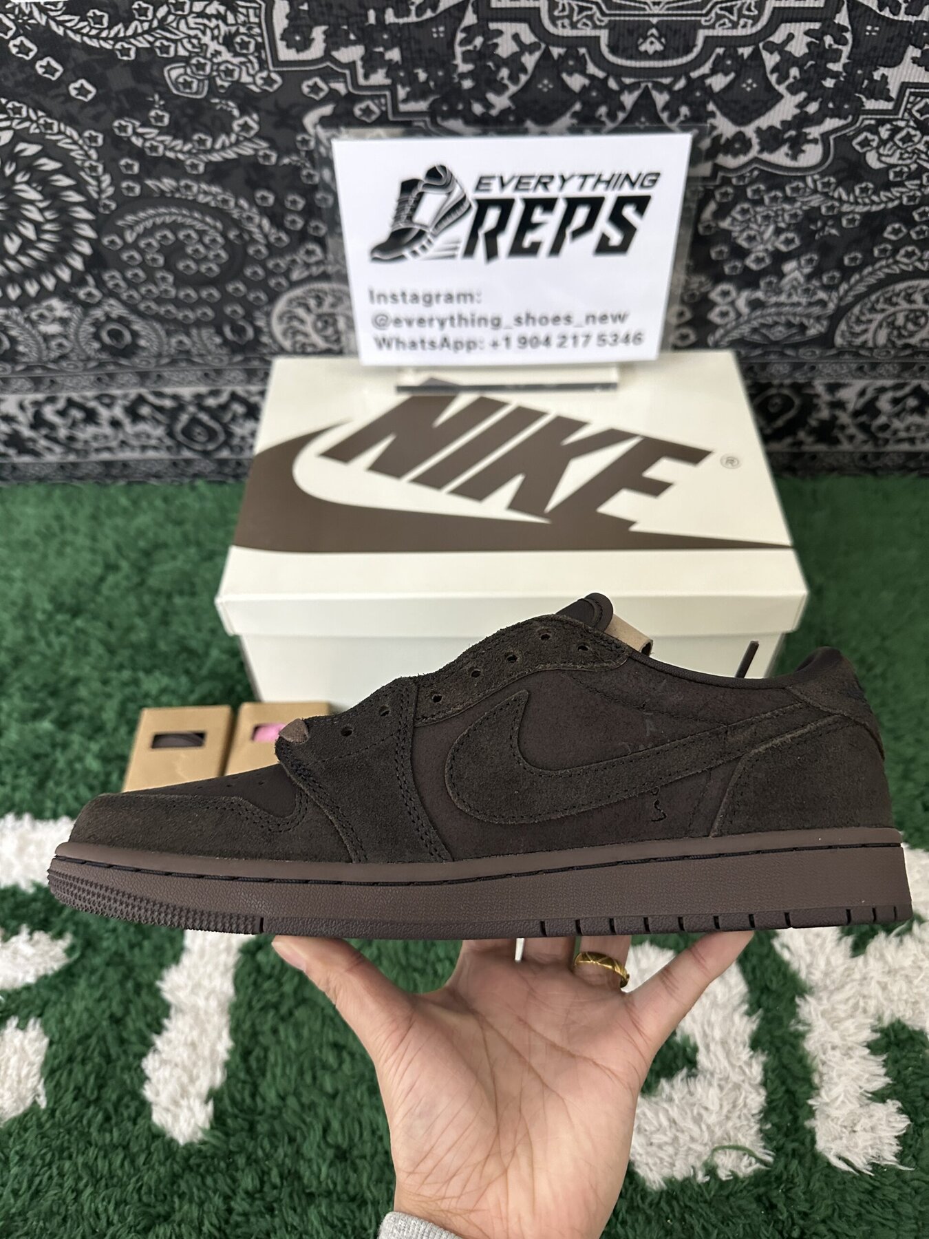 TS x AJ1 Retro Low OG SP Velvet Brown - Image 8