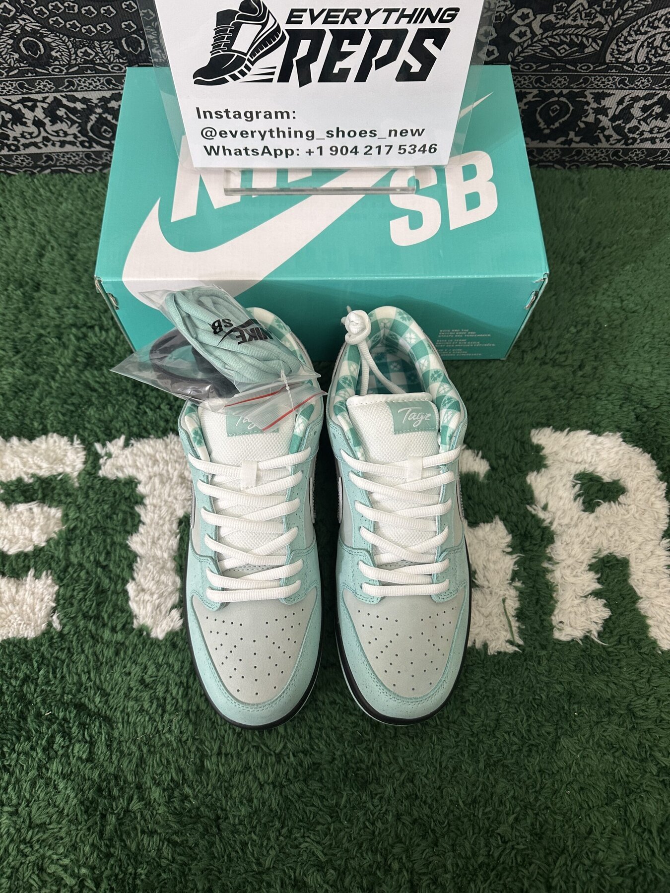SB Dunk Diamond Lobster Tiffany Customs - Image 9