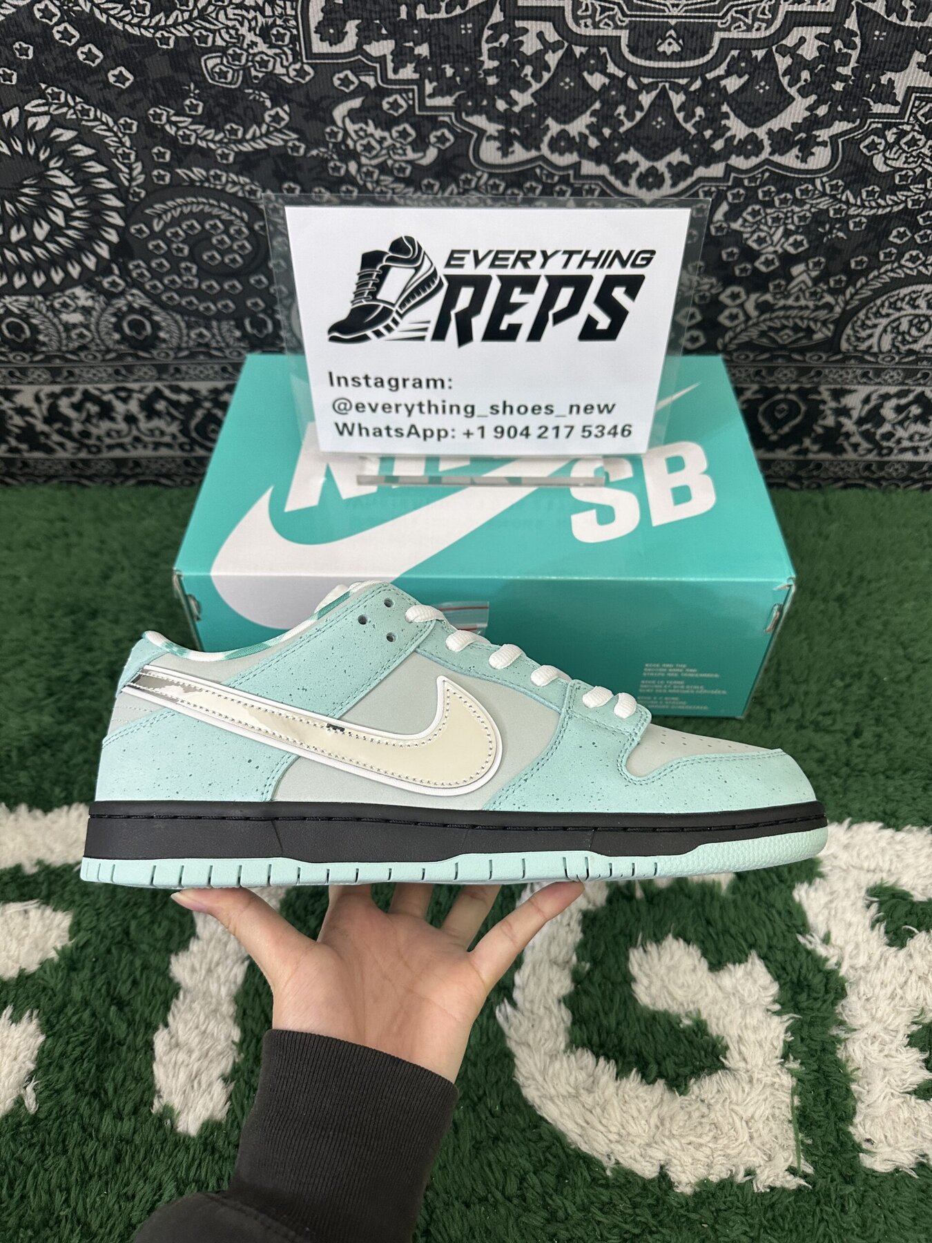 SB Dunk Diamond Lobster Tiffany Customs - Image 6