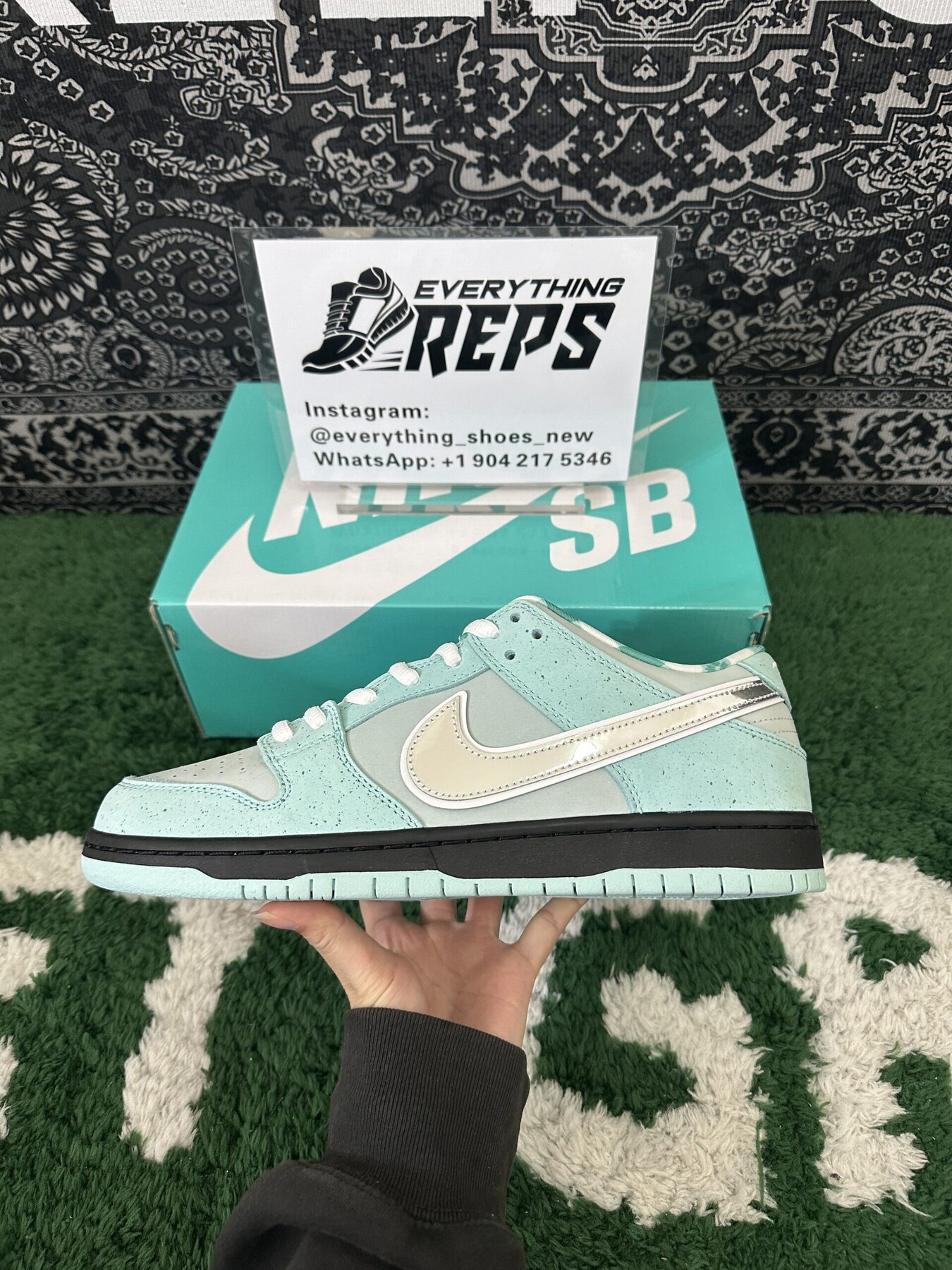 SB Dunk Diamond Lobster Tiffany Customs - Image 5