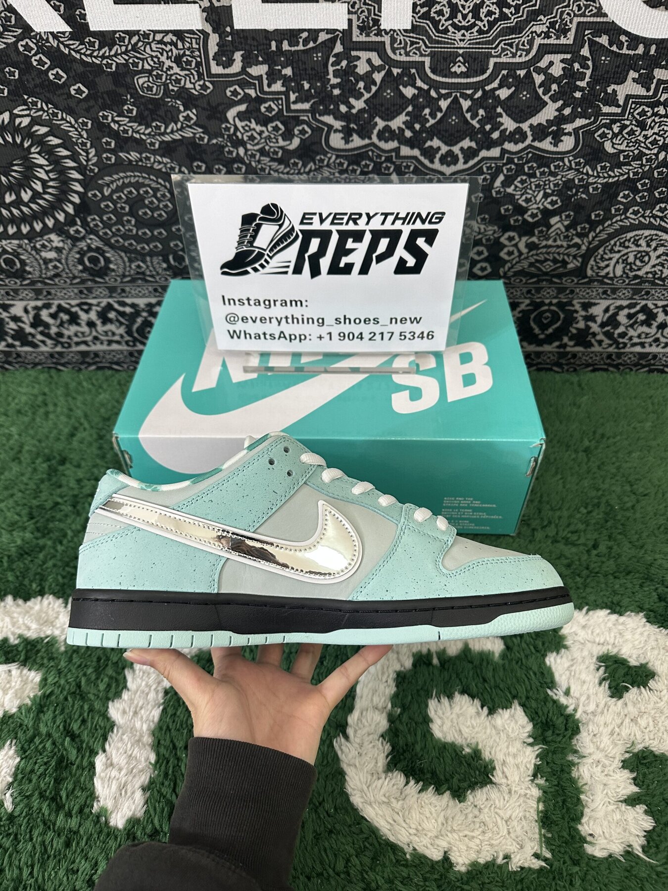 SB Dunk Diamond Lobster Tiffany Customs - Image 4