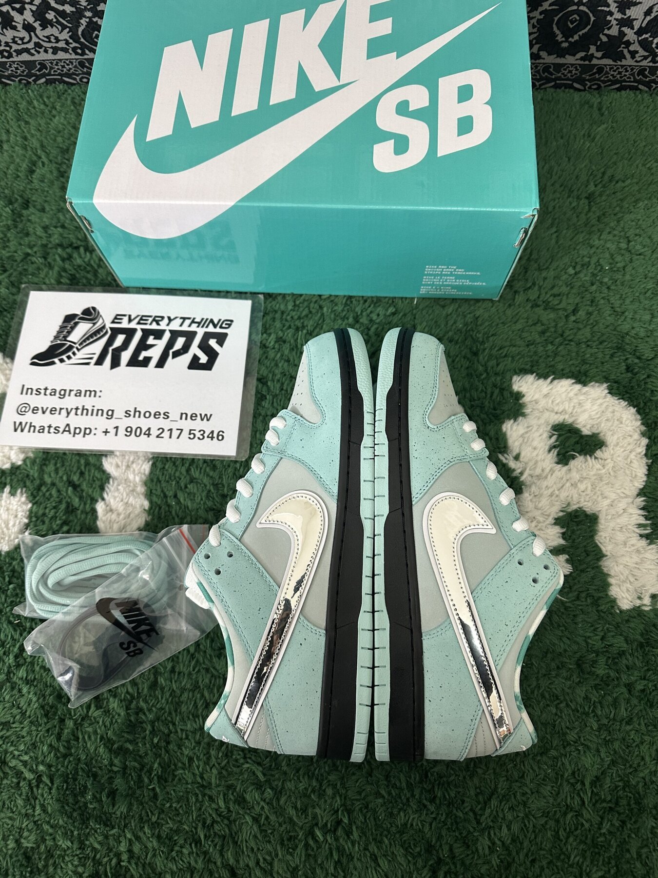 SB Dunk Diamond Lobster Tiffany Customs - Image 2