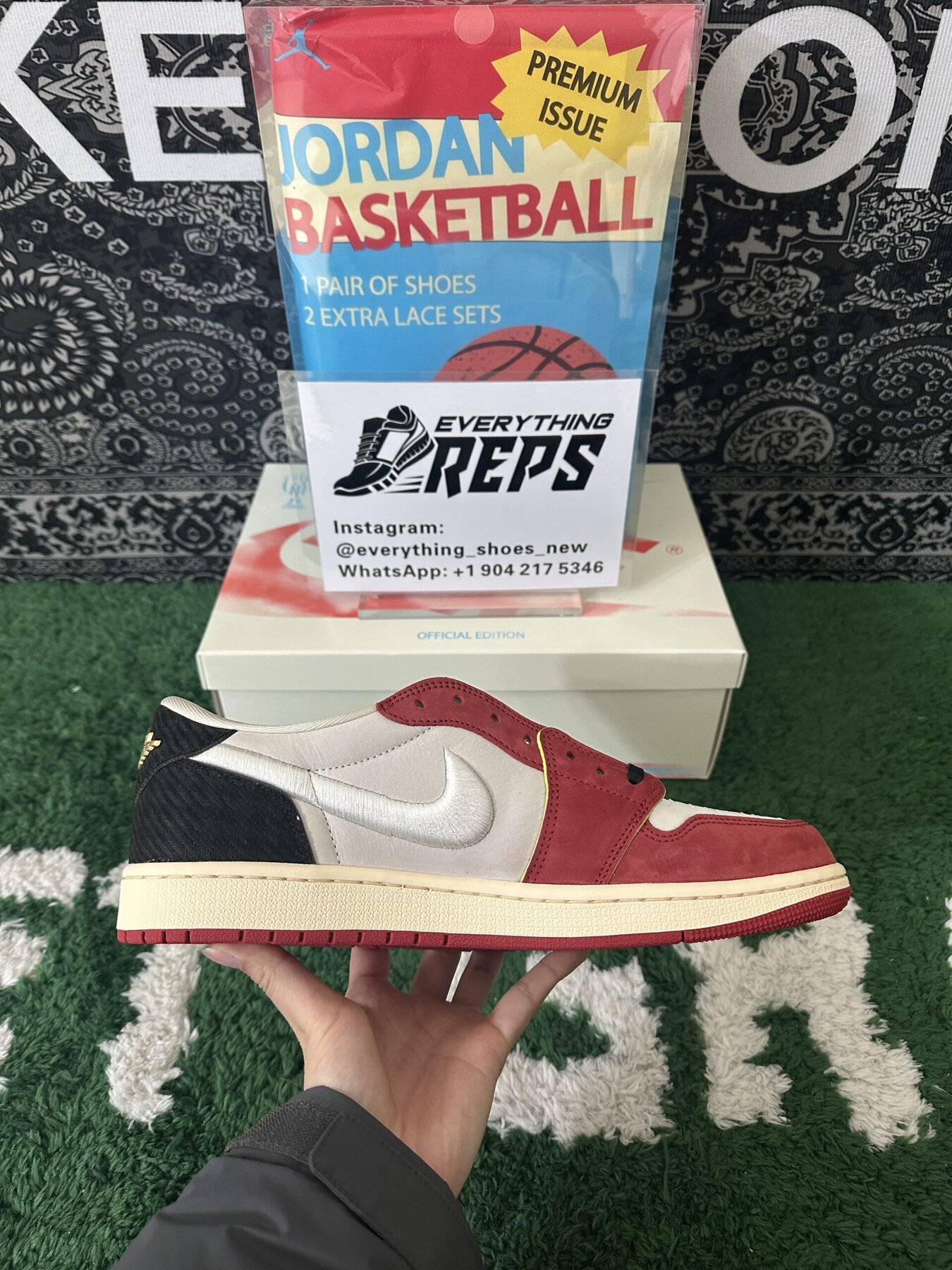 AJ1 Retro Low OG Trophy Room Rookie Card Home - Image 7