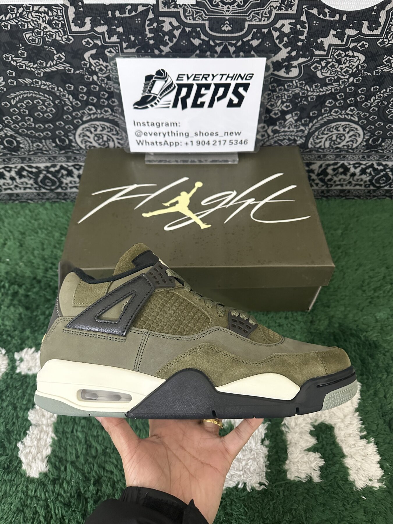 AJ4 Craft Medium Olive - Image 5