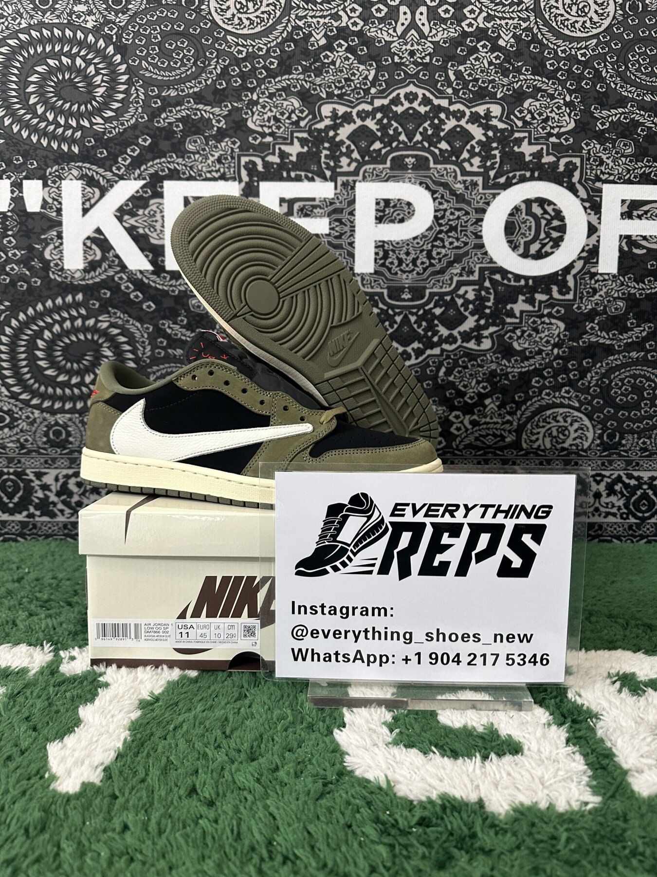 TS AJ1 Low OG Black-Olive - Image 2