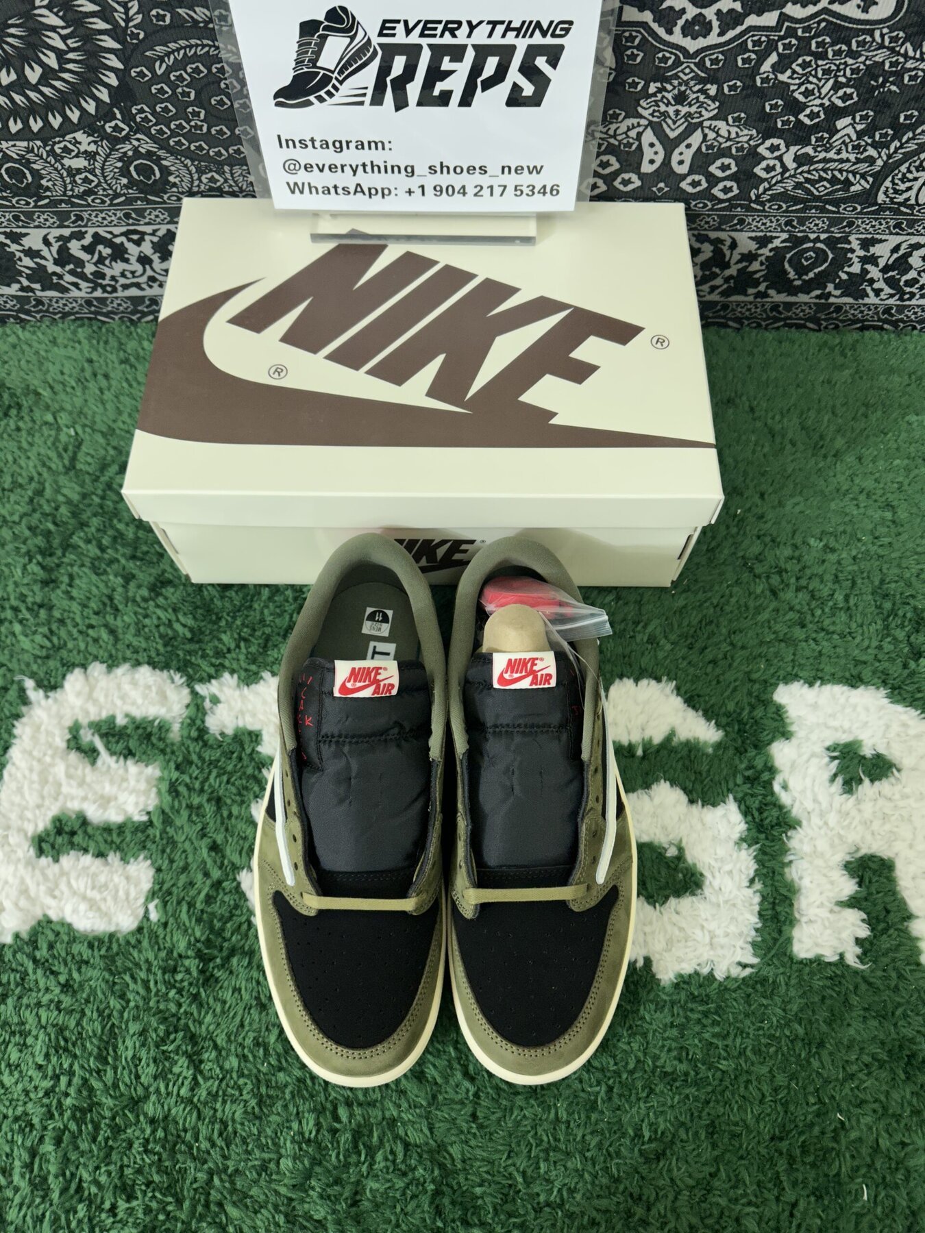 TS AJ1 Low OG Black-Olive - Image 3