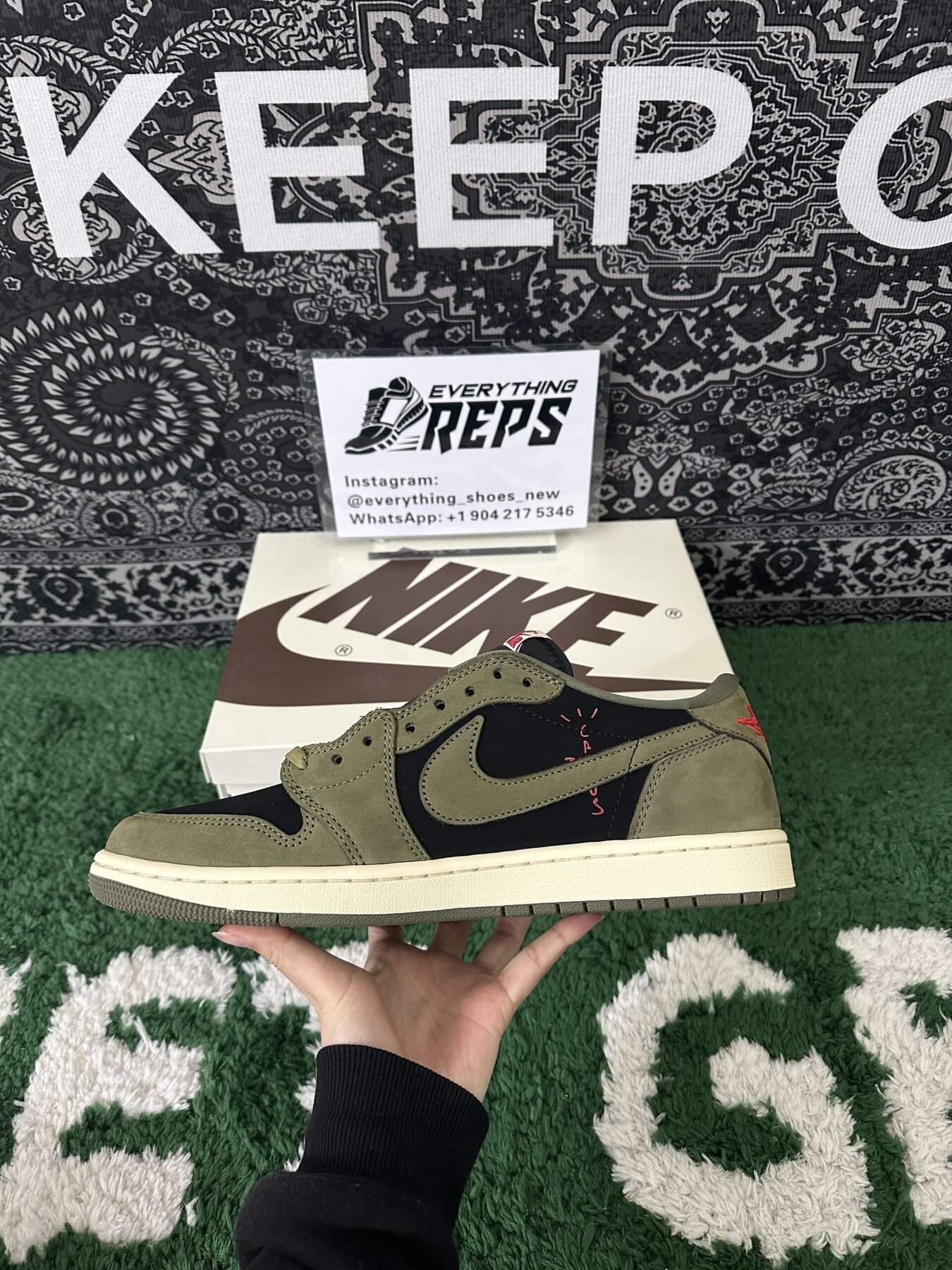TS AJ1 Low OG Black-Olive - Image 5