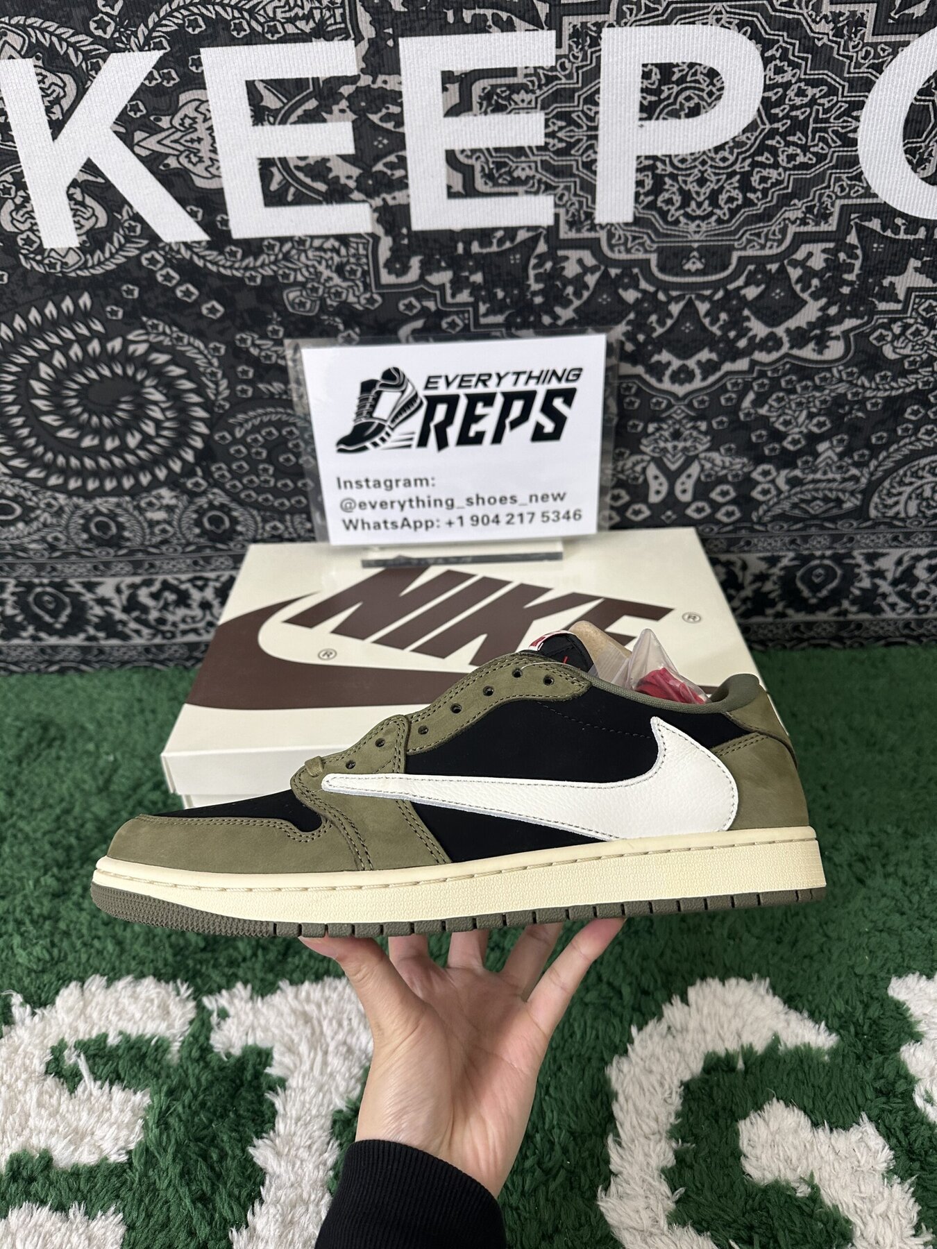 TS AJ1 Low OG Black-Olive - Image 7