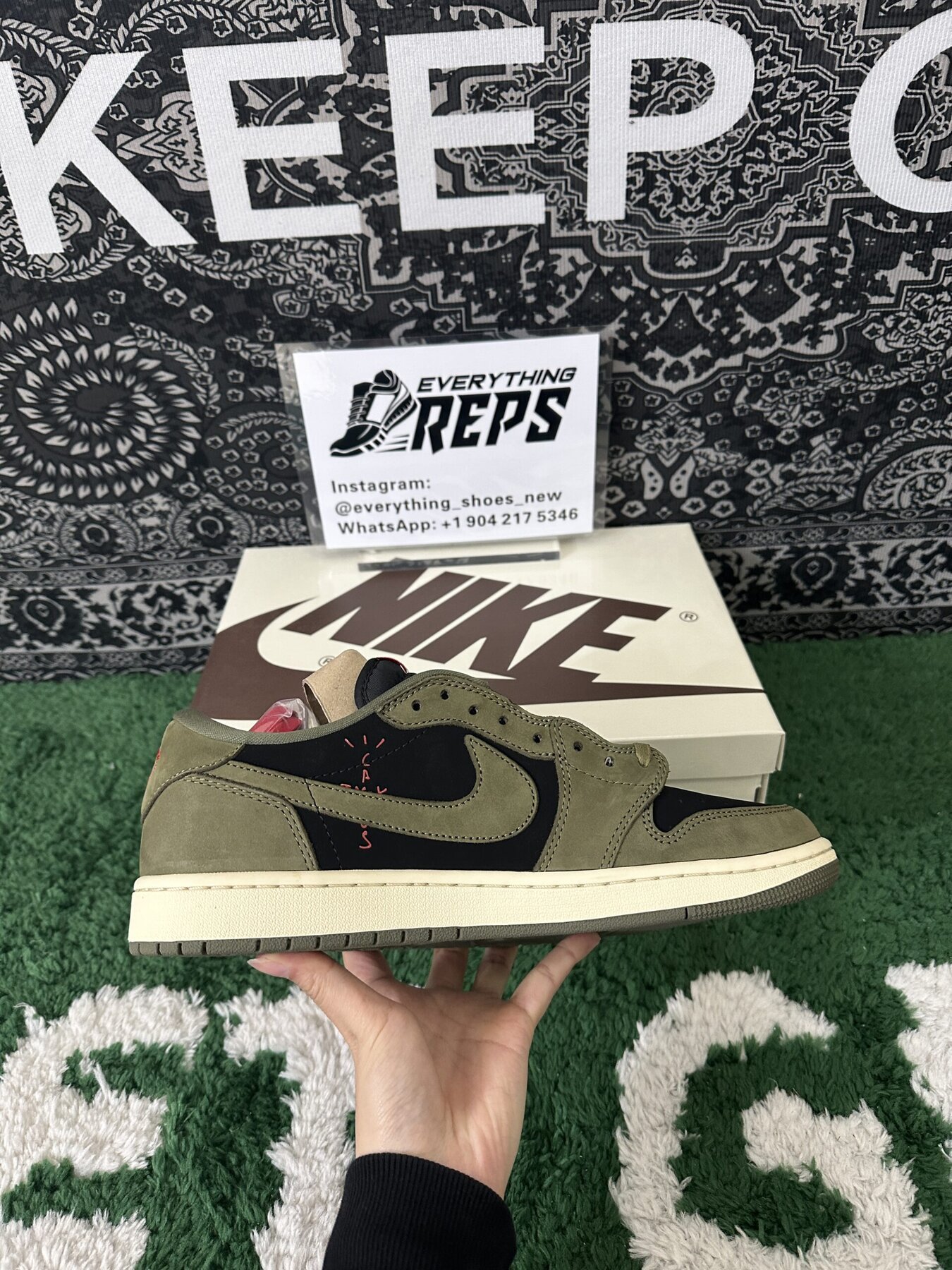 TS AJ1 Low OG Black-Olive - Image 8