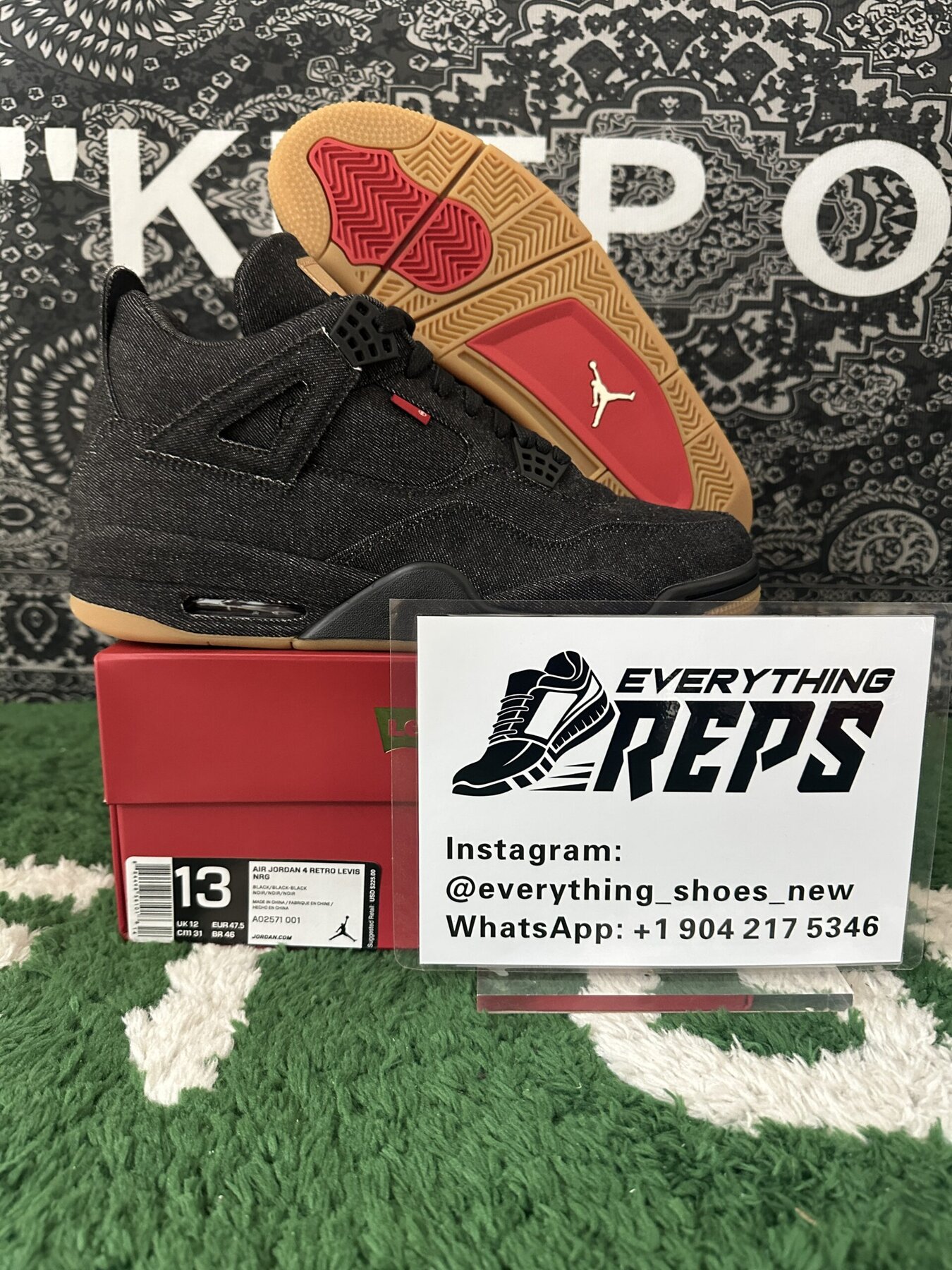 AJ4 Retro Levi's Black - Image 2
