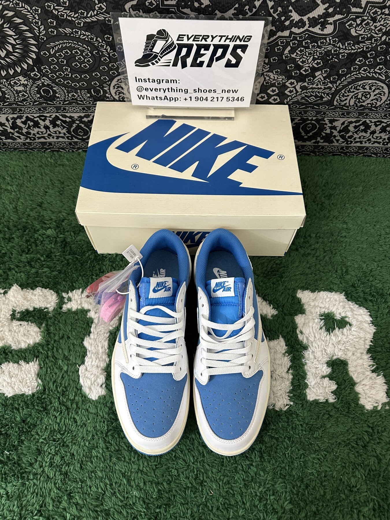 AJ1 Low TS White and Blue - Image 3
