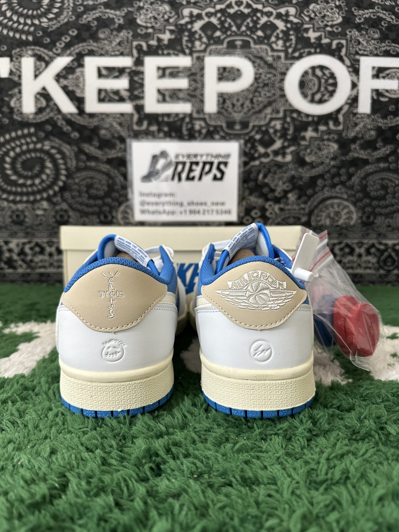 AJ1 Low TS White and Blue - Image 4