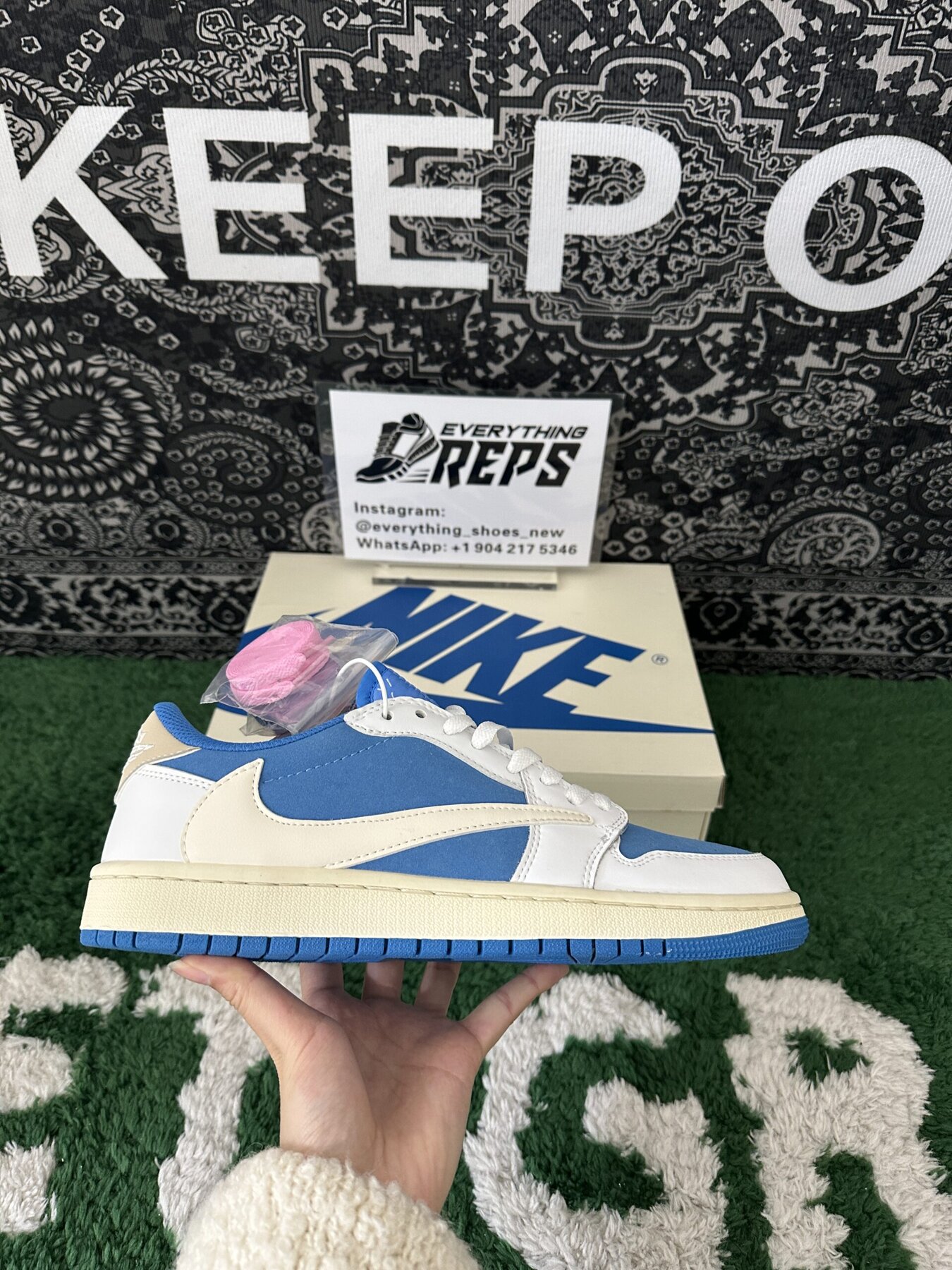 AJ1 Low TS White and Blue - Image 6