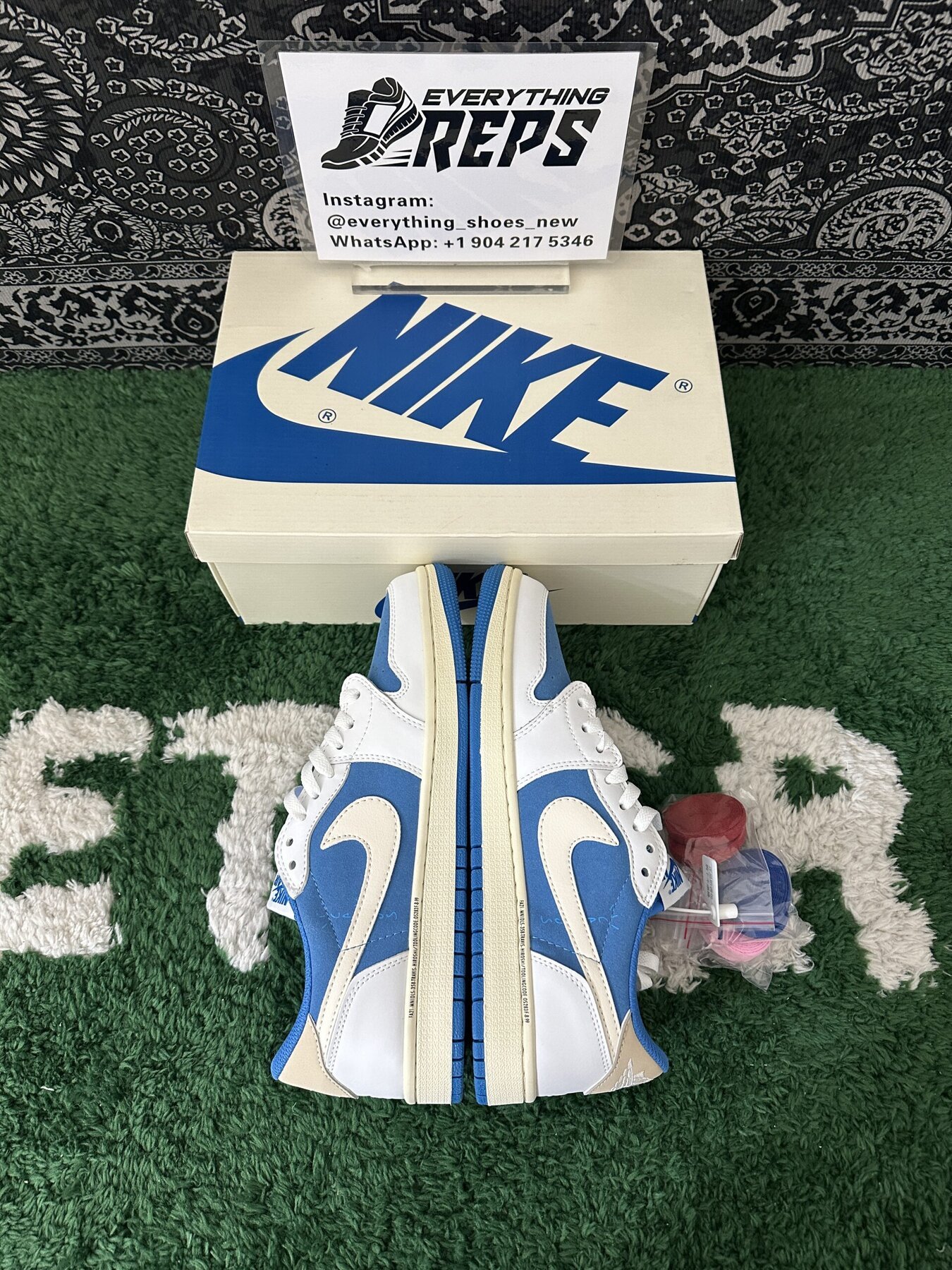 AJ1 Low TS White and Blue - Image 9