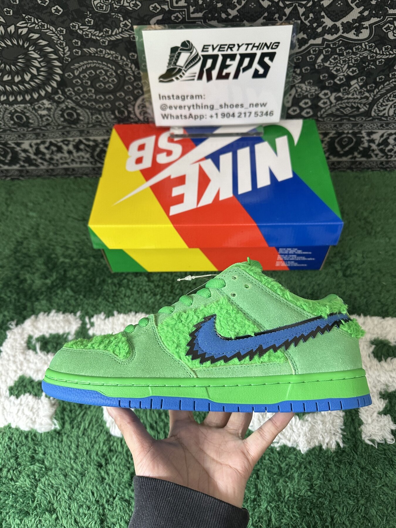SB Dunk Low Grateful Dead Bears Green - Image 8