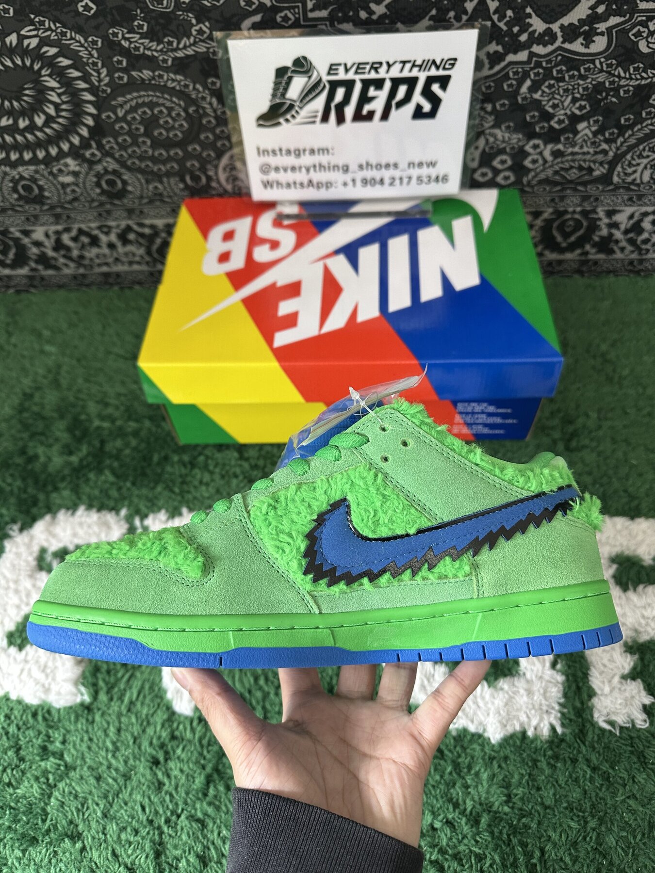SB Dunk Low Grateful Dead Bears Green - Image 6