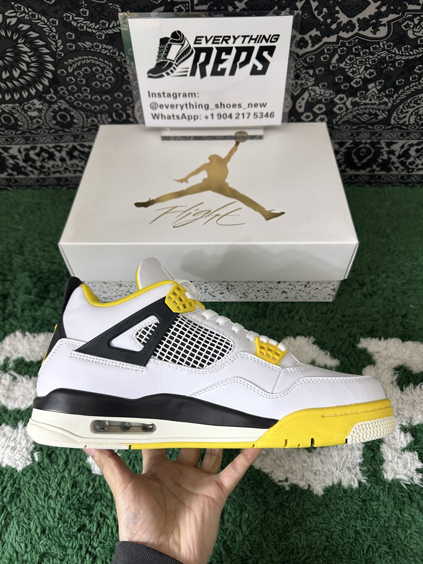 Women's AJ4 Vivid Sulfur - Image 5
