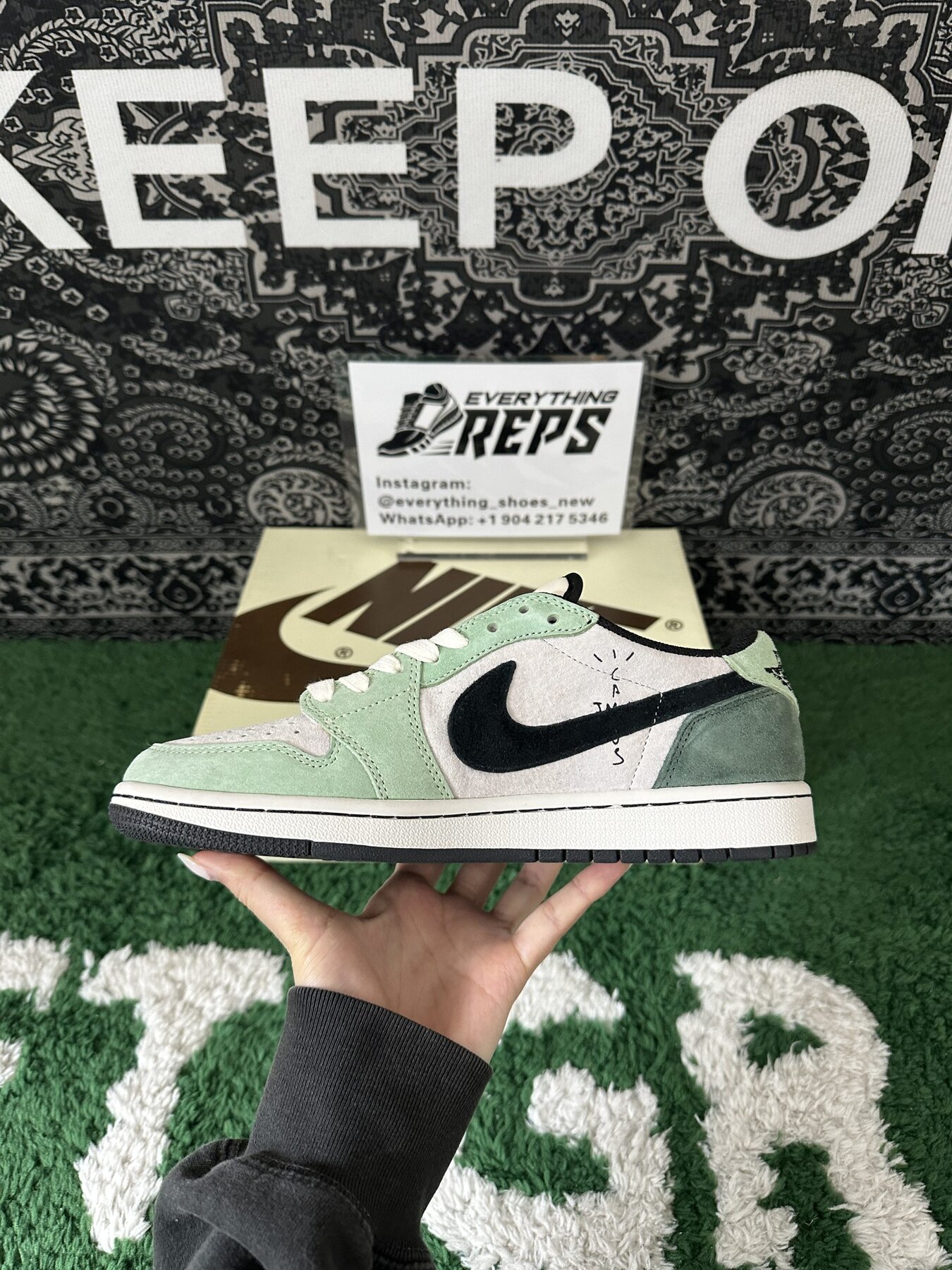 TS x AJ1 Green Black - Image 5