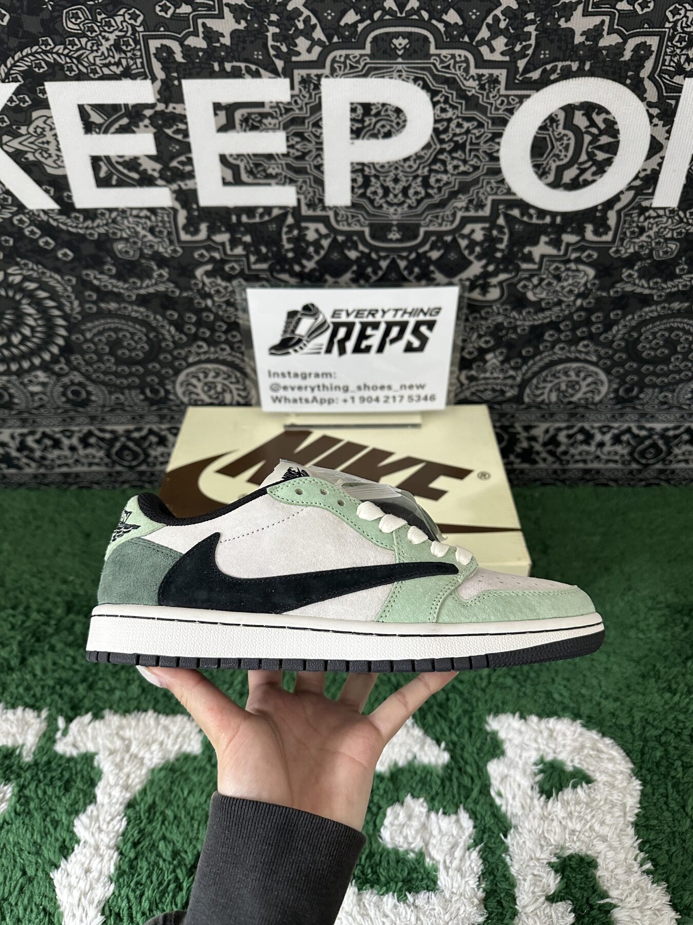 TS x AJ1 Green Black - Image 6