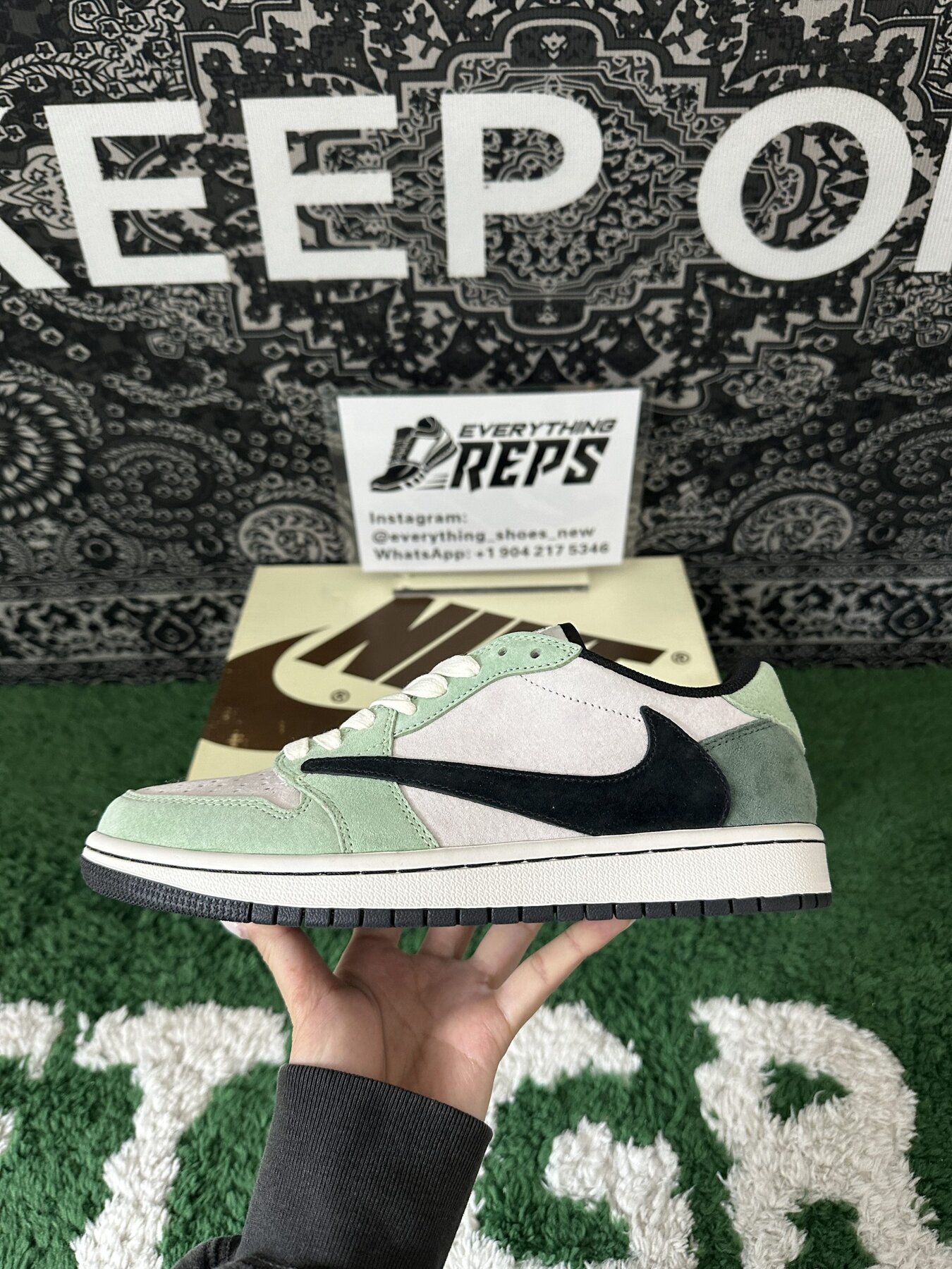 TS x AJ1 Green Black - Image 7