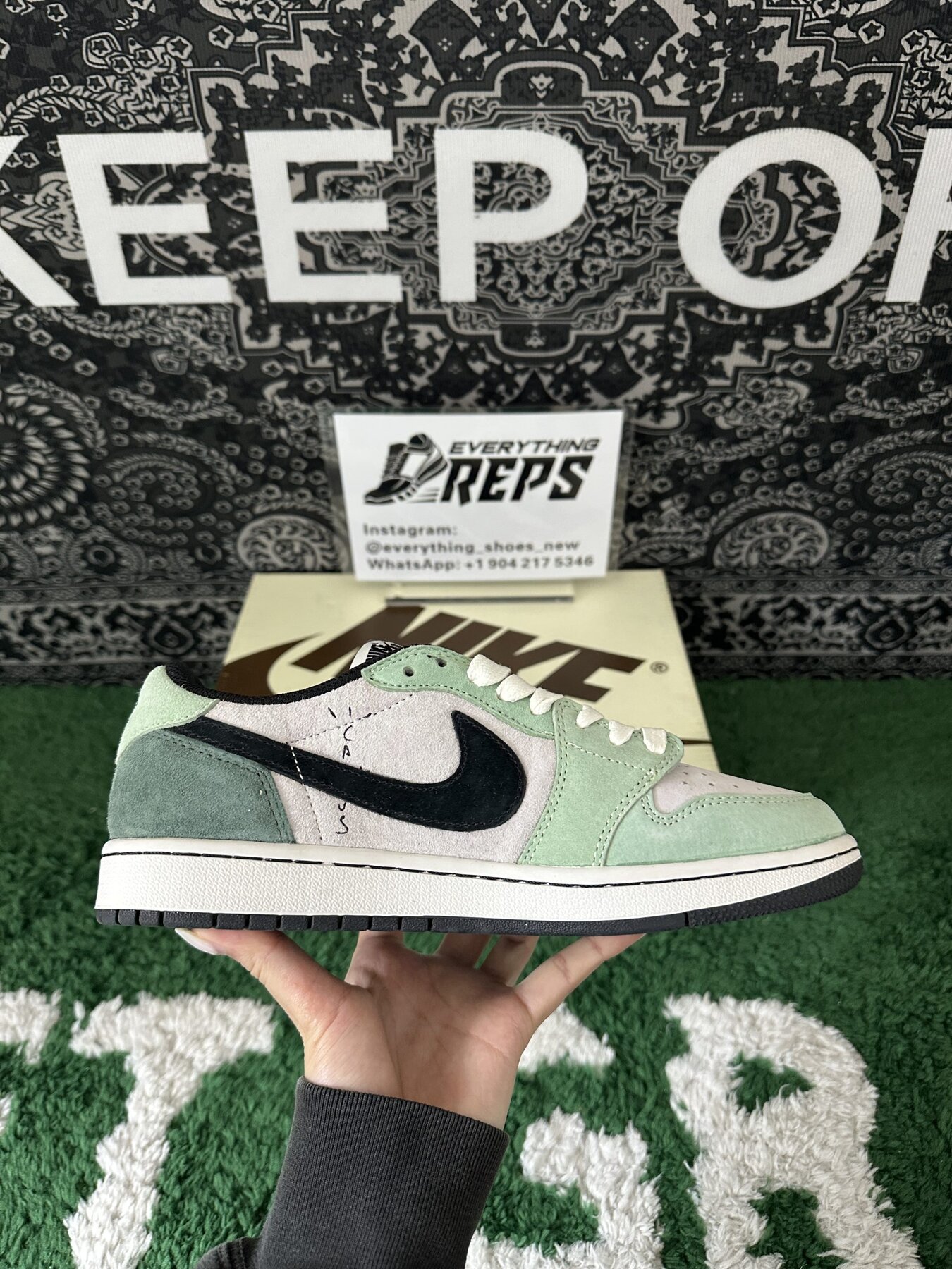 TS x AJ1 Green Black - Image 8