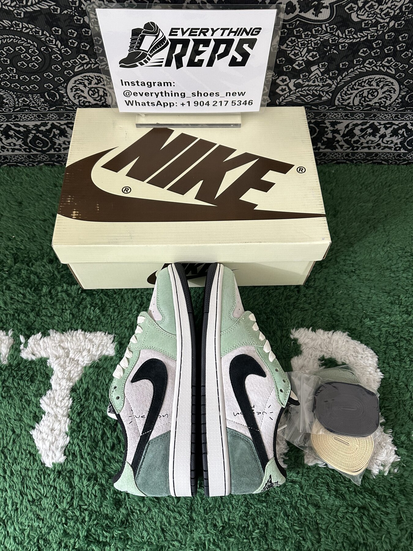 TS x AJ1 Green Black - Image 9