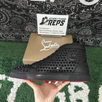 Christian Louboutin Louis Spikes Sneakers Calf leather and spikes Black