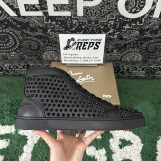 Christian Louboutin Louis Spikes Sneakers Calf leather and spikes Black