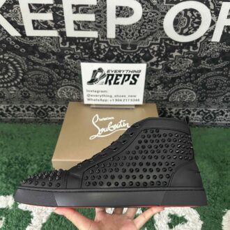 Christian Louboutin Louis Spikes Sneakers Calf leather and spikes Black