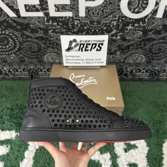 Christian Louboutin Louis Spikes Sneakers Calf leather and spikes Black